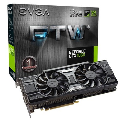 EVGA GeForce GTX 1060 3GB FTW+ GAMING ACX 3.0 3GB GDDR5 LED DX12 OSD Support