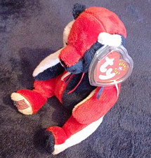 Ty Beanie Baby Teddy Pl&uuml;schtier rot/schwarz/wei&szlig; mit original Ty Herzanh&auml;nger
