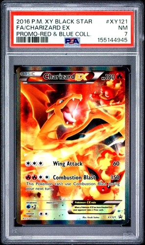 2016 POKEMON XY BLACK STAR PROMO #XY121 FULL ART/CHARIZARD EX PSA 7
