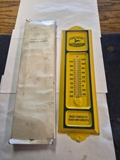 Vtg John Deere Thermometer. 4-Leg Deere 13" Tall with Box. Made in USA