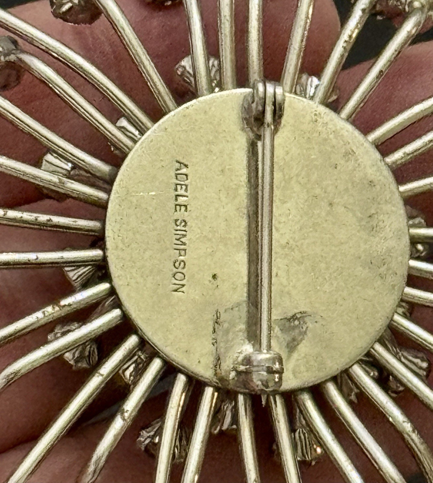 Vintage Adele Simpson Signed Rhinestone Dandelion… - image 5