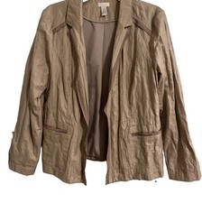 Chico  s Shimmer Sparkle Open Front Work/Evening/Casual Jacket EUC 2/L     c6