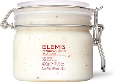 Frangipani Monoi Salt Glow Body Scrub, Skin Softening Salt Scrub to Exfoliate, S