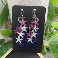 2.75 Silver Earring Set Clip-On Non-Pierced Retro Dangle New Free Ship B996