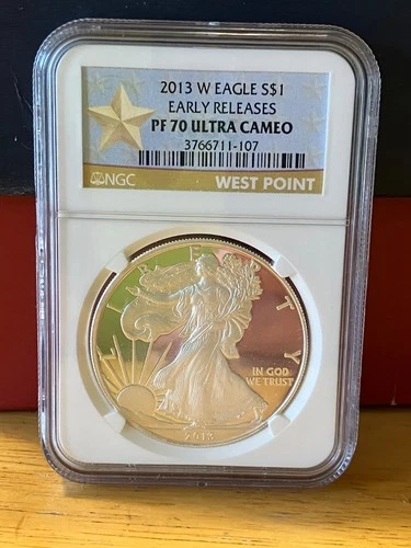2013 1 Oz Silver American Eagle PF 70 Ultra Cameo Early Releases