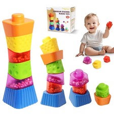 Irregular Maracas Stacking Blocks Toys, Montessori Toys for 1 Year Old, 6 P...