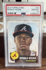 2018 Topps Living Set⚾️RONALD ACUNA JR RC #19💥ONLINE EXCLUSIVE PSA 10🔥Braves