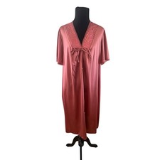 Vintage JCPenney Womens Robe Medium Copper Misses Button Up Housecoat Retro