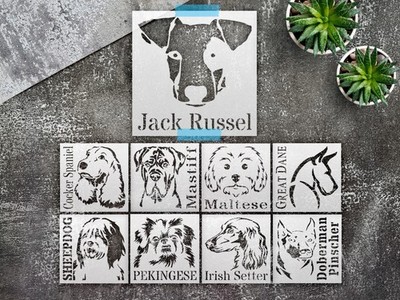 Stencil Dog Breeds - Mylar, DIY, Animals - StencilAir
