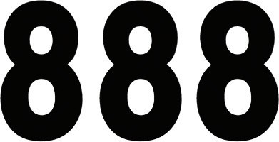 Factory Effex Pro Number 7in. Black No.8 #FX02-4348
