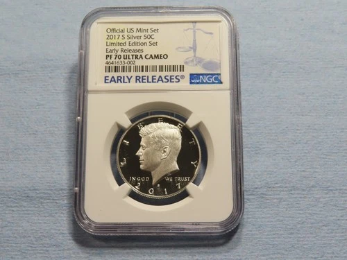 2017 S SILVER NGC PF70 ULTRA CAMEO PROOF KENNEDY HALF DOLLAR LIMITED EDITION SET