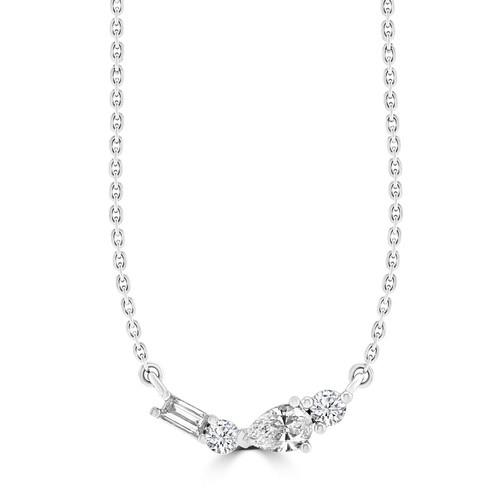 0.25ct HI I1 Diamond Necklace 45cm in 9K White Gold - Picture 1 of 4