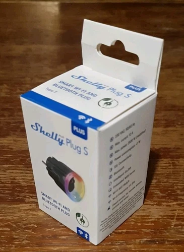 Shelly Plus Plug S, Bluetooth + WLAN Steckdose mit Messfunktion, schwarz