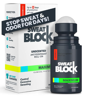 SweatBlock Antiperspirant Roll-On Clinical Strength for Men & Women, 1.2 fl oz