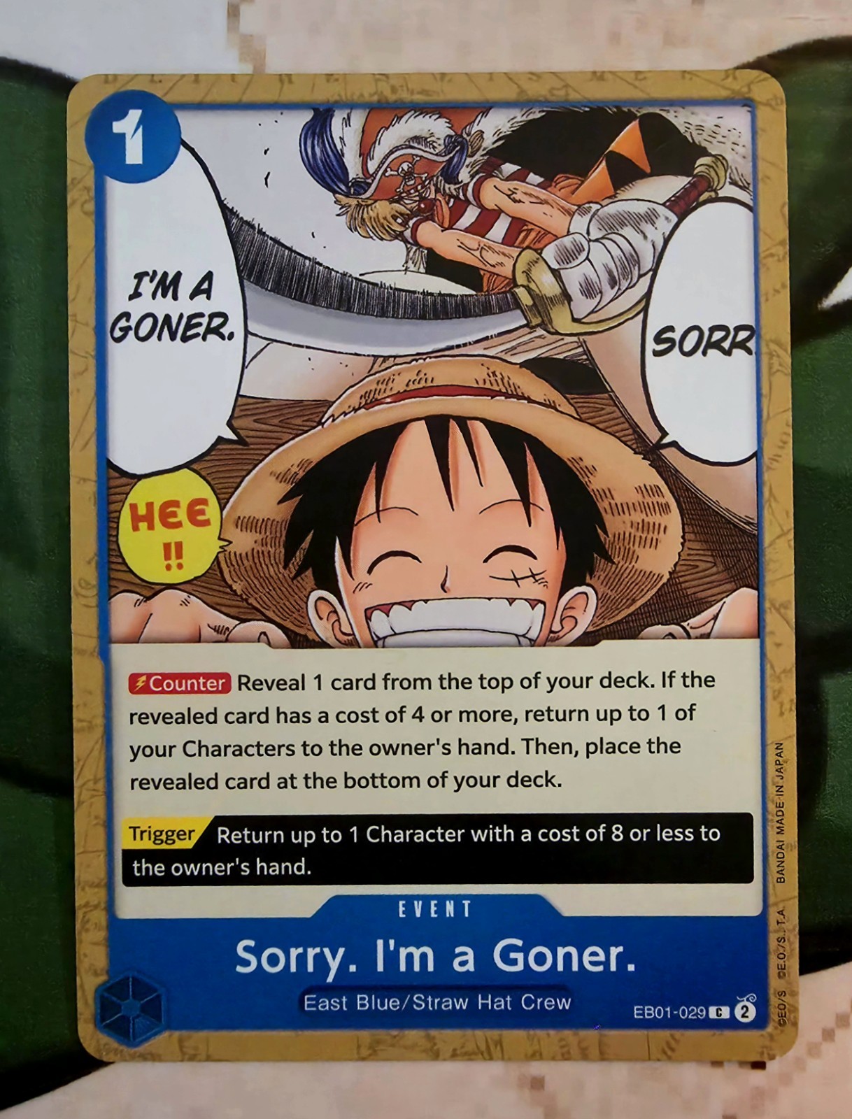 X 1 One Piece Sorry. I'm a Goner. (EB01-029/101) EB01 Memorial Collection NM-M