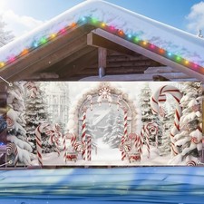 16 x 7 ft Christmas Candy Cane Garage Door Decorations 16 x 7 ft,