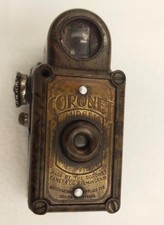 Vintage old rare coronet midget subminiature camera in brown marble finish