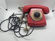 Vintage Soviet rotary Red telephone with a decorative vintage dial. Not working.