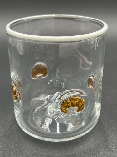 Anthropologie Icon Juice Glass Croissant Clear Brown 17 Oz Hand Blown New - Picture 2 of 8