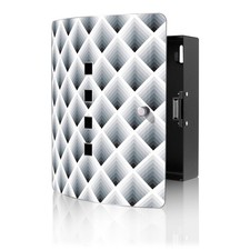 banjado Design Schl&uuml;sselkasten mit 10 Haken Schl&uuml;sselschrank Raster 3D Grau