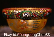4" Old Tibet Crystal Gems Buddhism Tianzhu Bead Eight treasures Bowl Bowls