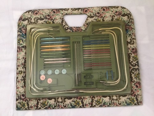 Vintage Knitting Needle Kit Portfolio Sears w/ 18" x 15" Carrying Case -1 +2 Ext - Picture 3 of 6