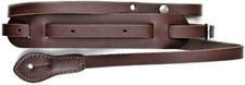 Genuine Leather Brown Mandolin Uke Instrument Strap Reinforced Strap Ends