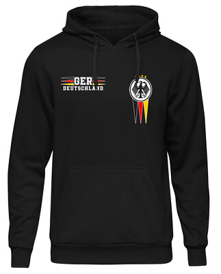 Deutschland Kapuzenpullover | Fussball WM Trikot EM Pullover Hoodie | M12 FB