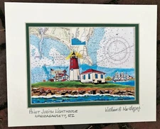 Point Judith Lighthouse Art Print Narragansett RI Bay US Coast Guard Station