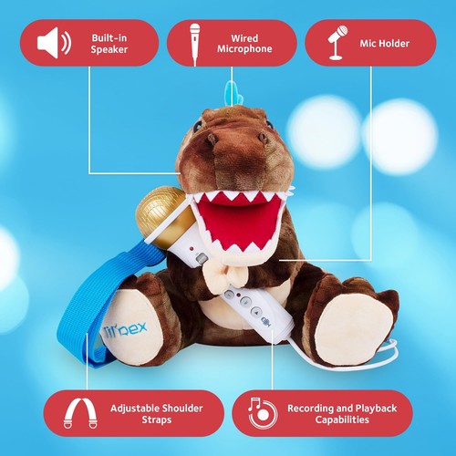 Portable Karaoke Machine for Kids, Plush Toy Backpack with Microphone - The S... - Picture 3 of 6