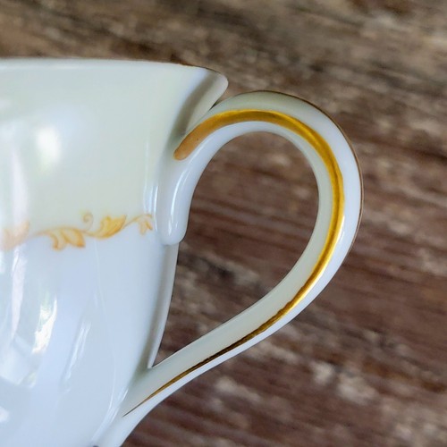 Vintage Cream, White & Blue Floral Teacup & Saucer c.1945-48 Japan Rose China - Picture 9 of 15