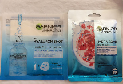 Garnier Hyaluron Shot Fresh-Mix Tuchmaske  33 g + Hydra Bomb Tuchmaske 32 g