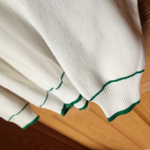 Maglione Emerald Sports Vintage Irlanda Uomo Taglia XL Maglione Bianco con Bordo Verde - Foto 5 di 12