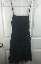 New NWT Women's American Eagle Spaghetti Strap Black Belt Dress Size Small
