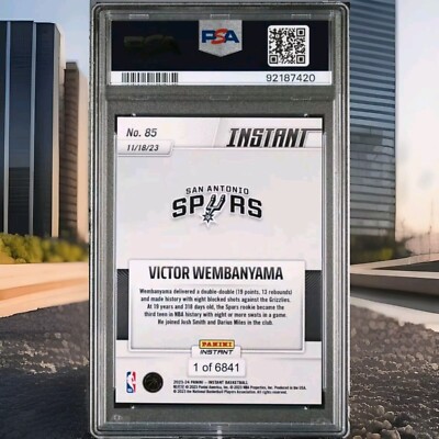 2023 Panini Instant Victor Wembanyama RC - GEM- MINT PSA 10