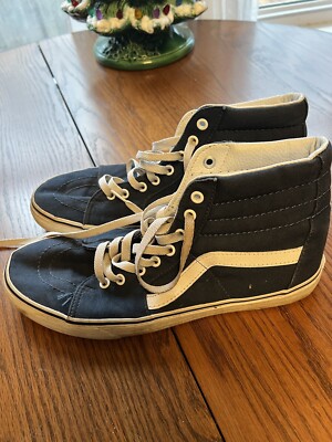 vans old skool sk8 hi blue mens worn used skate shoes