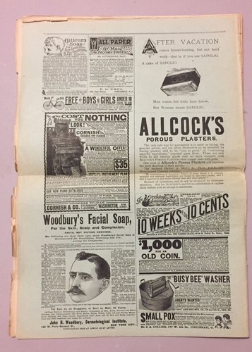 RARE Nov. 1891 LADIES WORLD Magazine w/ FAT vs THIN cover AD Bicycles Pianos ADS - Picture 5 of 5
