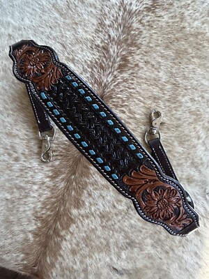 Two Tone Leather Horse Size Western Wither Strap For Breast Collar