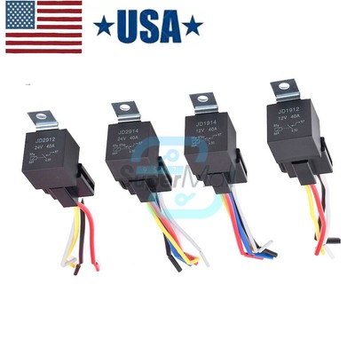 Car 12V 24V 40A 4Pin 5Pin Waterproof Automotive Relay Switch JD1912 JD1914 SPDT