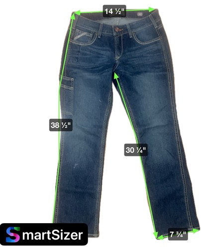 Ariat Jeans Womens 28s Blue Rebar Midrise Straight Western Dark Wash Denim - Picture 6 of 8