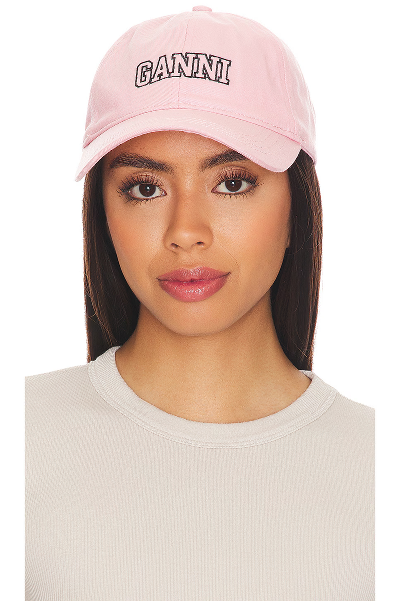 GANNI Baseball Cap With Logo Embroidery HAT NWT authentic
