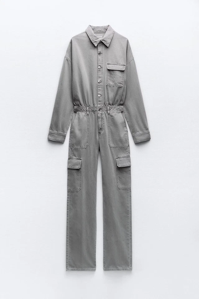 ZARA Denim Jeans Overall Jeansoverall Jumpsuit 2XL 44 46 Straight Fit wasched - Bild 2 von 4