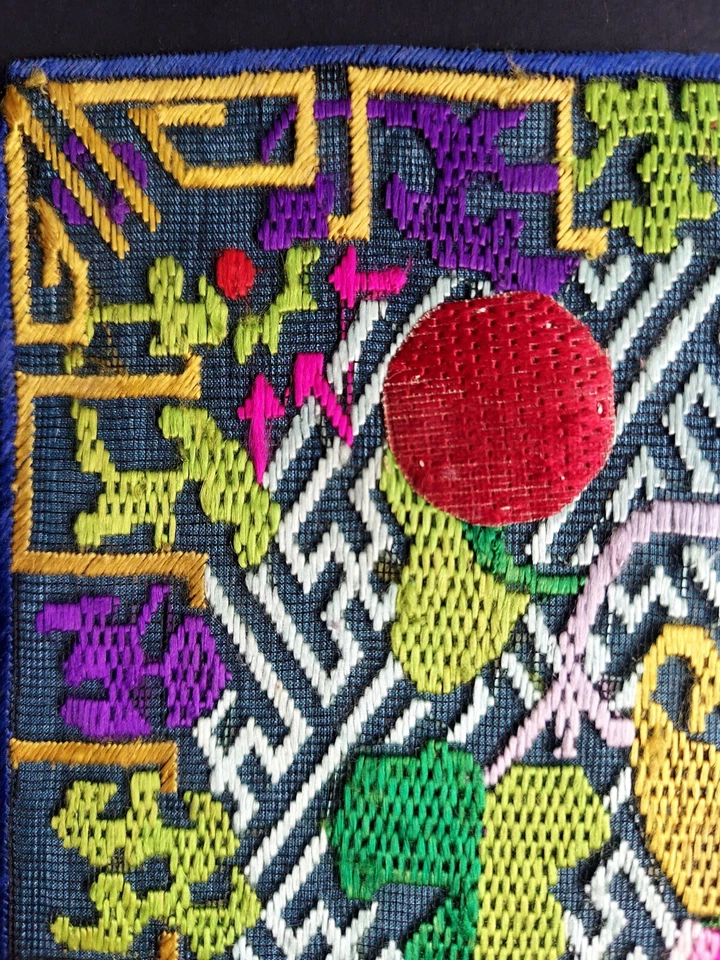 ПАРА антикварных 19c китайский ранг значок серебряный фазан мандарин квадратный qing - Изображение 4 из 4