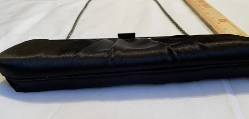 Jacqueline Ferrar Black Pleated Evening Formal Bag Purse 4” X 10” - Picture 5 of 11
