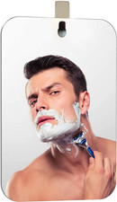 Large Fogless Shower Mirror 11X7.48" Anti-Fog Frameless Shaving Mirror with Hook