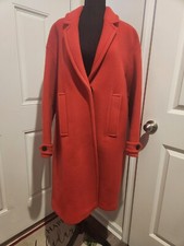 Red Burberry Wool Pea Coat Sz 14. Worn Once! Msrp $895