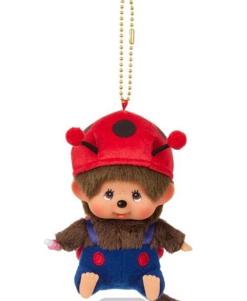 New release 2set Monchhichi Face SS Key chain Bee Ladybug 245956