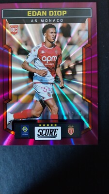 Edan Diop ''AS Monaco'' Purple Laser 09/15 Panini Score Ligue 1 2023/2024