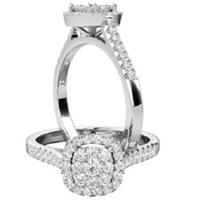 0.55 Ct Round Moissanite Wedding Engagement Ring 14K Solid White Gold Size 6