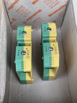 (2) New Weidmüller Protective Conductor Terminal WPE 70N/35 Connector 9512200000